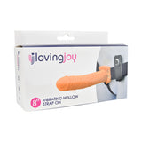 Loving Joy 8 Inch Vibrating Hollow Strap On Vanilla