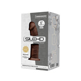 SilexD Consolador realista de silicona de doble densidad de 6 pulgadas con ventosa marrón