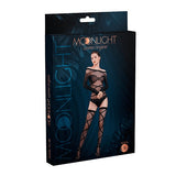 Moonlight Black Bardot-Body mit Strümpfen, Einheitsgröße