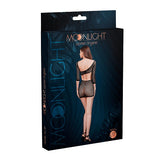 Moonlight Asymmetric Style Crochet Mini Dress Black One Size