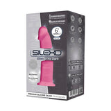 SilexD Consolador de doble densidad de silicona realista que brilla en la oscuridad de 6 pulgadas con ventosa rosa