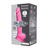 SilexD Consolador de doble densidad de silicona realista que brilla en la oscuridad de 7 pulgadas con ventosa y bolas, rosa