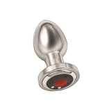 Ass-Sation ferngesteuerter vibrierender Metall-Analplug Silber
